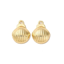 Shell Shape Латунные подвески, без кадмия, без никеля и без свинца, Морские животные, реальный 18 k позолоченный, формы раковины, 15x11.5x4.5 мм, отверстие : 1.6 мм