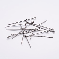 Черный Цвет Металла Железный штифт, без кадмия и без свинца, металлический черный , 40x0.7 мм, отверстие : 2 мм, Около 6400 шт / 1000 г