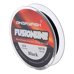 Черный 50 ярды angryfish fusionline pe microfused braided beading thread, круглые, чёрные, 0.15 мм, Предел прочности на растяжение: 6 фунт