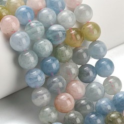 Морганит Природные морганит нитей бисера, круглые, 9.5~10 мм, отверстие : 0.6~0.8 мм, около 40 шт / нитка, 16.02~16.14'' (40.7~41 см)