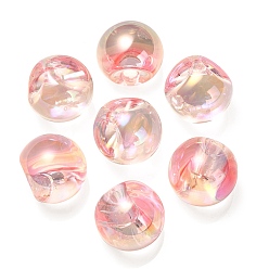 Pink УФ-покрытие радужными переливающимися акриловыми бусинами, круглые бусины судзумару, розовые, 16.5x16.5 мм, отверстие : 3.5 мм
