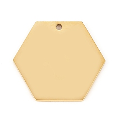 Золотой 304 подвески из нержавеющей стали, зеркальная полировка, штамповка пустой метки, лазерная резка, шестиугольник, золотые, 18x20x0.8 мм, отверстие : 1.2 мм