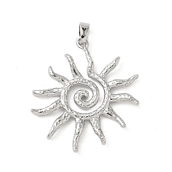 Платина Латунные подвески, солнце, платина, 30.5x27x3 мм, отверстие : 4.5x2.5 мм