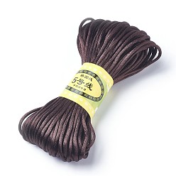 Brun De Noix De Coco Cordon de polyester coréen, corde à nouer chinoise, cordon de rattail satiné, brun coco, 2.5mm, environ 20 m / paquet