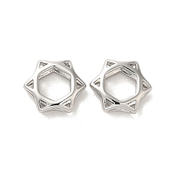 Платина Латунные бусины, без кадмия, без никеля и без свинца, гексаграмма, платина, 9.5x11x3 мм