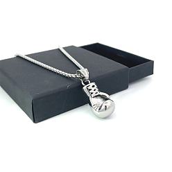 Нержавеющая Сталь Цвет Мужская подвеска в виде боксерской перчатки из нержавеющей стали спортивные ожерелья, цвет нержавеющей стали