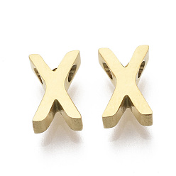 Letter X 201 Edelstahl Reize, golden, letter.x, 8x5x3 mm, Bohrung: 1.6 mm