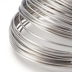 Platinum Steel Memory Wire, for Wrap Bracelets Making, Nickel Free, Platinum, 18 Gauge, 1mm, about 800 circles/1000g