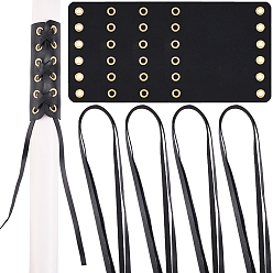 Черный Чехлы на руль шоссейного велосипеда из искусственной кожи, мягкие резиновые противоскользящие аксессуары для велосипедов, ручка фиксатор ручки, со шнуром, чёрные, 110x115x2.5 мм, отверстие : 5.5 мм