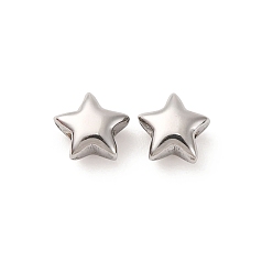 Звезда 304 из нержавеющей стали бусы, звезда, 7.5x7.5x3.5 мм, отверстие : 1.6 мм
