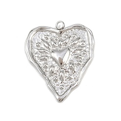 Нержавеющая Сталь Цвет 304 подвески из нержавеющей стали, шарма сердца, , цвет нержавеющей стали, 35x29.5x2.5 мм, отверстие : 2.5 мм