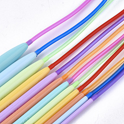 Mixed Color ABS Plastic Crochet Hooks, with PVC Wire, Mixed Color, 1200x3.5~12mm, Pin: 3.5~12mm, 12pcs/set