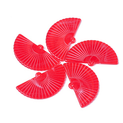 Малиновый Акриловые подвески, Стиль имитация драгоценных камней, вентилятор, малиновый, 28x49x3 мм, Отверстие : 2 мм , около 166 шт / 500 г