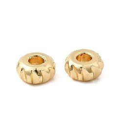 Настоящее золото 18K Плоские круглые латунные бусины, долговечный, стойки покрытие, без свинца и без кадмия, реальный 18 k позолоченный, 4x2 мм, отверстие : 1.2 мм
