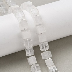 Хрусталь Натуральный кристалл бисер нитей, кубические, горного хрусталя, с бисером, 8~8.5x8~8.5x8~8.5 мм, отверстие : 1.2 мм, около 38~39 шт / нитка, 14.96'' (38 см) ~ 15.35'' (39 см)