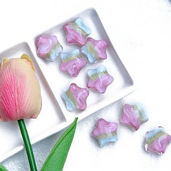 Сливовый Двухцветные прозрачные акриловые бусины, звезда, слива, 21x16 мм