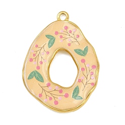 Белый Навахо Печатные 304 подвески из нержавеющей стали, овальные с цветком, вакуумное покрытие pvd, реальный 18 k позолоченный, навахо белый, 34.5x25x2.5 мм, отверстие : 2 мм