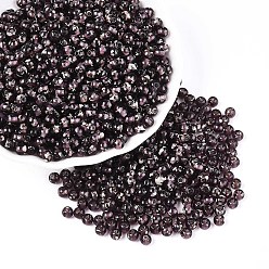 Фиолетовый Краска для выпечки пикассо стеклянные бусины, круглые, фиолетовые, 4~4.5 мм, отверстие : 1 мм, Около 4500 шт / фунт