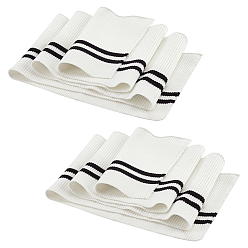 Белый 2шт. 95% хлопок и 5% эластичная резинка для манжет, отделка воротника выреза горловины пояса, вязаный край в полоску, стеганая ткань, белые, 950~1020x140~150x2 мм