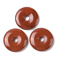 Красный Камень Природные красной яшмы подвески, подвески в виде пончиков/пи-дисков, 30~31x5.5~6.5 мм, отверстие : 6 мм