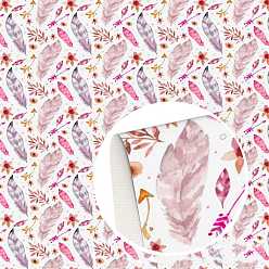 Pink Ткань из искусственной кожи с перьями, для аксессуаров для одежды, розовые, 33x20 см