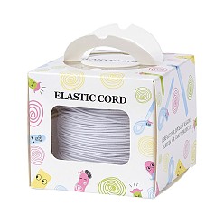 White Elastic Cord, with Nylon Outside and Rubber Inside, Round, White, 1mm, 109.36yards/roll(100m/roll)