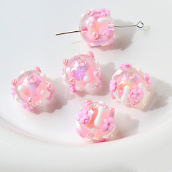 Letter I Непрозрачные акриловые бусины, ручная роспись бусин, неровный, круглые, Буква "i", 17x15 мм