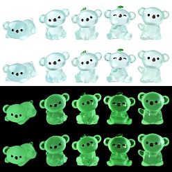 Bleu Ciel Foncé 40 pièces 8 styles d'ornements miniatures lumineux de koala, accessoires de maison de poupée micro paysage, faire semblant de décorations d'accessoires, brillent dans le noir, bleu profond du ciel, 16~24x18~28x14~24mm, 5 pcs / s