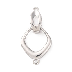 Платина 925 конец шнура / наконечники из стерлингового серебра, квадратный, родий, платина, 21.5 мм