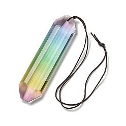 Разноцветный Стеклянные прямоугольные подвесные ловцы солнца, для украшения оконного сада, красочный, 360 мм