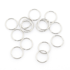 Couleur Acier Inoxydable Anneaux ouverts en acier inoxydable résistants au ternissement, découpe à la scie sans joint rond, couleur inox, 304mm, Jauge 12x1.2, diamètre intérieur: 17 mm, environ 9.6 pcs / sachet 