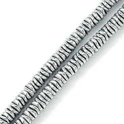 с Платиновым Покрытием Гальванические нити из синтетических немагнитных гематитовых бусин, волнистый диск, с покрытием платиным, 4x1 мм, отверстие : 1 мм, около 335 шт / нитка, 16.14'' (41 см)