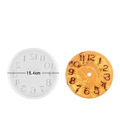 Clock DIY Silicone Molds, Resin Casting Molds, For UV Resin, Epoxy Resin Jewelry Making, White, Clock, 154x9mm