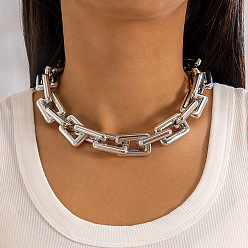 Платина Прямоугольные цепочки из сплава и пластика CCB, платина, 16.14 дюйм (41 см)