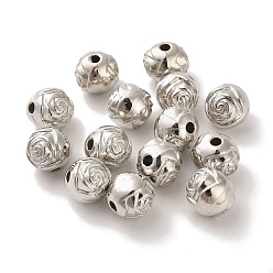 Платина CCB пластиковые шарики, Бутон цветка, платина, 8.4x6 мм, отверстие : 1.9 мм