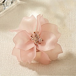 Золотой Кольца из цветочного сплава с акриловыми вставками для женщин, золотые, внутренний диаметр: 18 мм