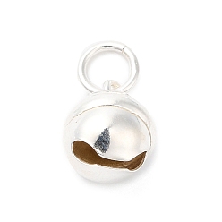 Silver 925 Sterling Silver Charms, Bell, with Jump Rings, Silver, 8x6.5mm, Hole: 2.5mm