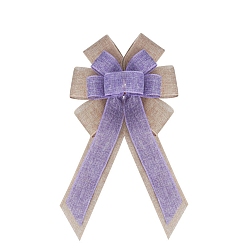 Лиловый Рождественские льняные подвесные украшения с большим бантом, для подвесных украшений на елку, сирень, 370x240x29 мм