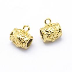 Настоящее золото 18K Поручни из латунной трубки, петля под залог, без свинца, без кадмии и без никеля, баррель, реальный 18 k позолоченный, 7.5x6.5x5.5 мм, отверстие : 1 мм, внутренний диаметр: 2.7 мм