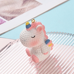 Лосось Подвески из смолы, единорог, с золотой гальванической железной фурнитурой, salmon, 55x35 мм