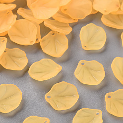 Золотистый Прозрачные матовые акриловые подвески, Petaline, золотые, 16x14.5x3 мм, отверстие : 1.6 мм