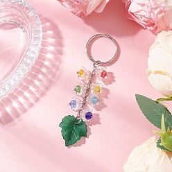 Зеленый Стеклянные акриловые брелки в виде кленового листа, с 304 выводами из нержавеющей стали и железа, зелёные, 95 мм