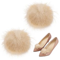 Желтая Старая Ткань  Заколки для обуви из норковой шерсти, съемные украшения для обуви из сплава, круглые, старое кружево, 46~48x13.5~16.5 мм