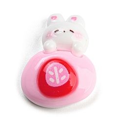 Кролик Кабошоны из непрозрачной смолы на тему кролика, красные, кролик, 21x20x8.5 мм