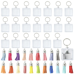 (52) Непрозрачная лаванда Набор для изготовления брелка своими руками, включая акриловый брелок, Искусственные замши кисточкой подвесные украшения, разноцветные