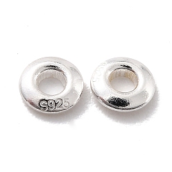 Серебро 925 люверс из стерлингового серебра, для изготовления пакетов, плоско-круглые, серебряные, 0.35x0.08 см, отверстие : 1.2 мм