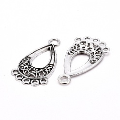Античное Серебро Коннекторы тибетского стиля, для люстры, античное серебро, 28x15.5x1 мм, отверстие : 1.5 мм, Около 735 шт / 1000 г, без свинца и без никеля и без кадмия 