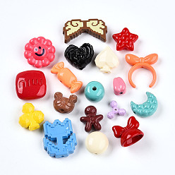 (52) Непрозрачная лаванда Непрозрачные акриловые бусины, разнообразные, разноцветные, 6~31x9.5~35x7.5~18.5 мм, отверстие : 1.6~3 мм