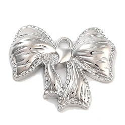 Bowknot Серебряного сплава подвески, бантом, 20x23.5x4.5 мм, отверстие : 2 мм