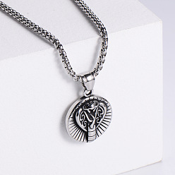 Нержавеющая Сталь Цвет Винтажные 304 подвески из нержавеющей стали в виде змеи в стиле панк-ювелирные украшения для мужчин, цвет нержавеющей стали